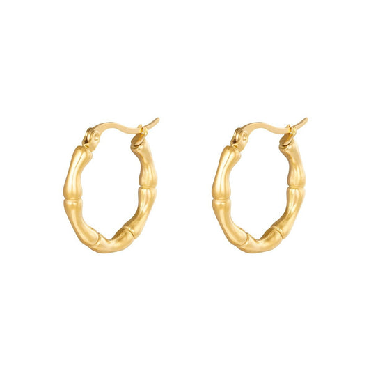 Juliette Bamboo Earrings Gold and Silver - Earrings, Earrings Gold, earrings silver, new arrivals - Juliette Bamboo Earrings Gold and Silver - ANNABO Online Store