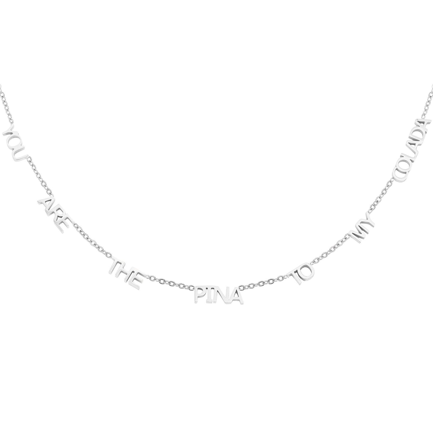 You Are The Pina To My Colada Necklace Silver And Gold - necklace gold, necklace silver, necklaces, Sale - You Are The Pina To My Colada Necklace Silver And Gold - ANNABO Online Store