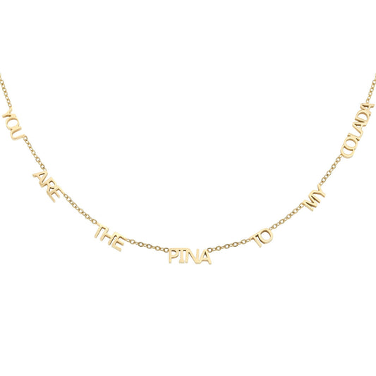 You Are The Pina To My Colada Necklace Silver And Gold - necklace gold, necklace silver, necklaces, Sale - You Are The Pina To My Colada Necklace Silver And Gold - ANNABO Online Store
